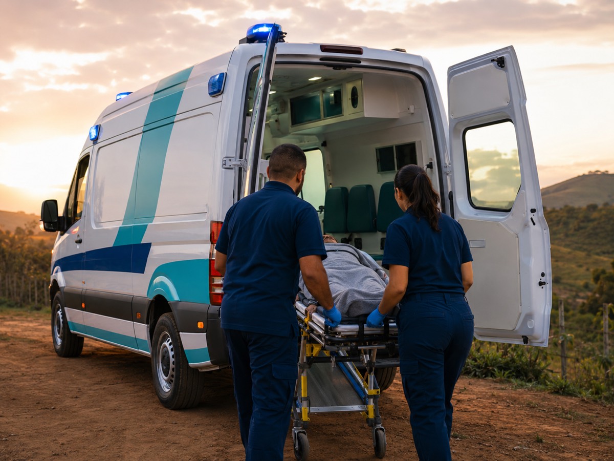 Equipe da Acolher conduzindo remoção inter-hospitalar
